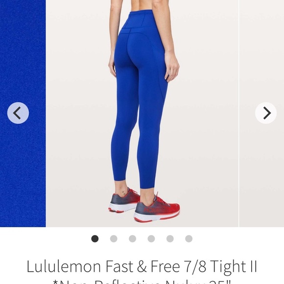 Lululemon Fast And Free 7/8 Tight Nulux 25" In Jet Stream Size 10 - Picture 7 of 7